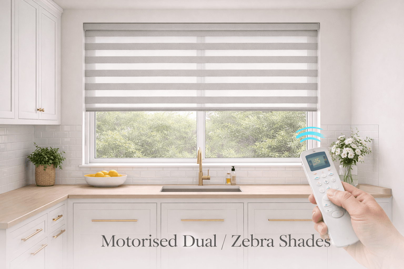 Motorised Dual zebra shades