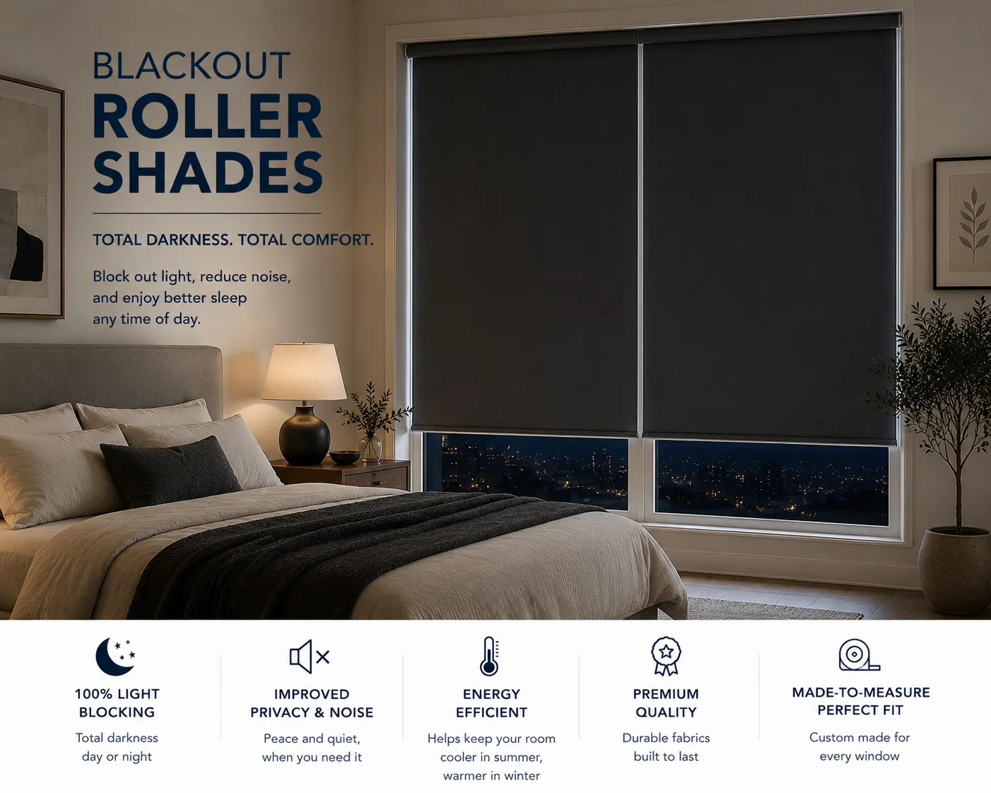 Blackout roller Shades