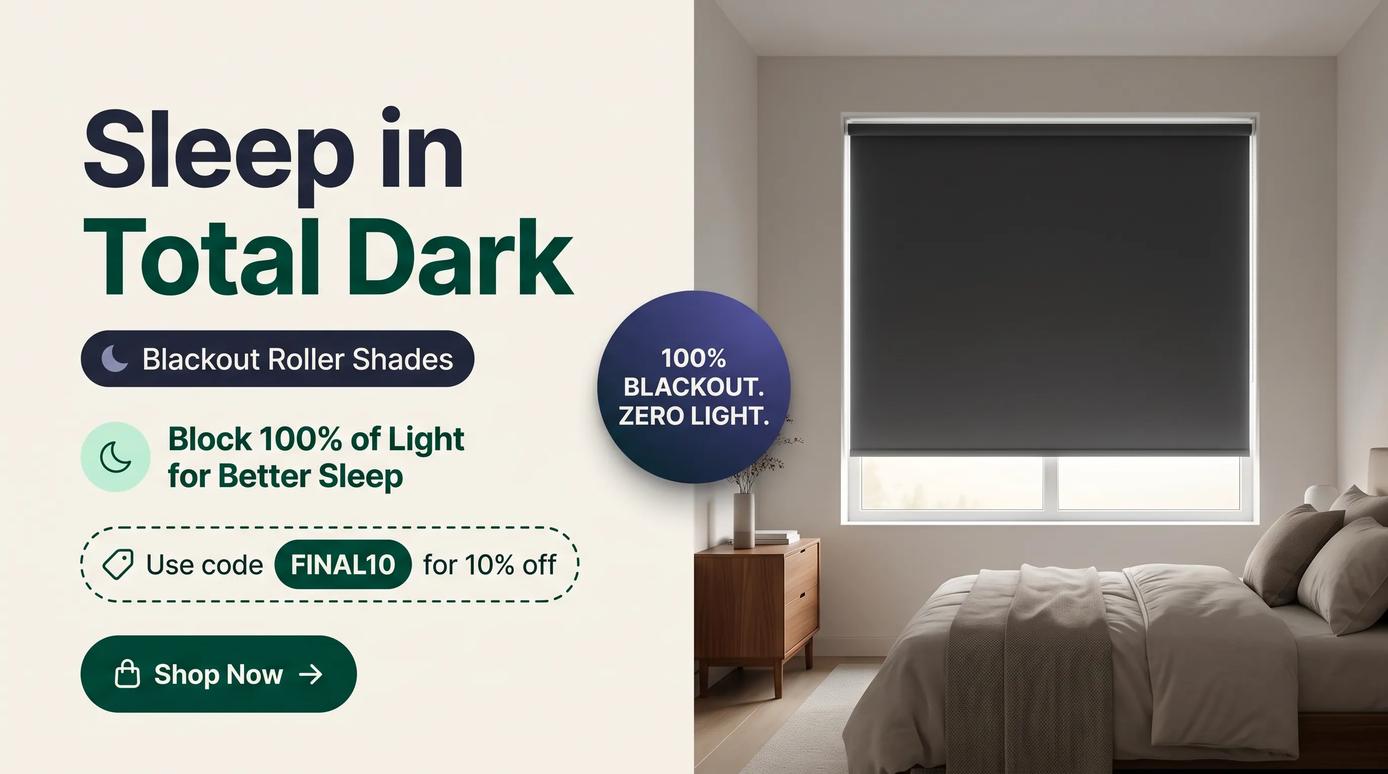 Blackout Roller Shades — Sleep in Total Dark